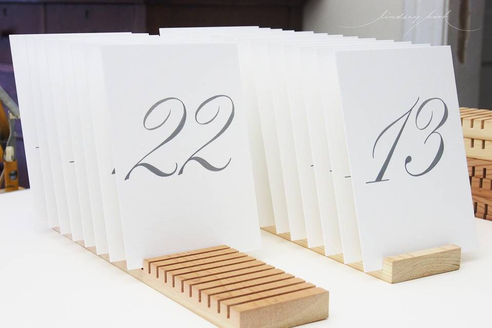 Hand painted table numbers