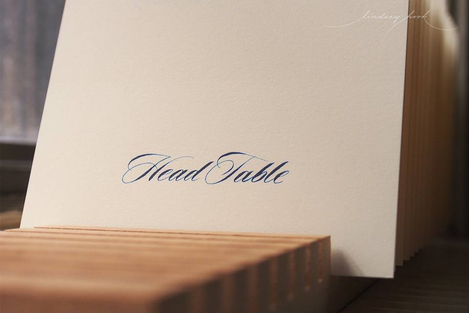 Sloop Script Escort Cards