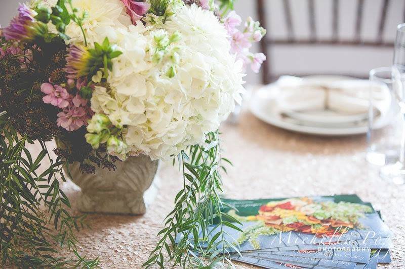 Ferns and flowers