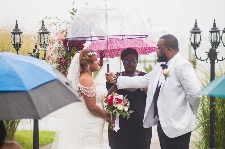 Rain can't stop a wedding!
