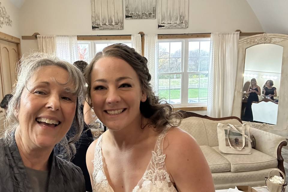 Celebrating with a happy bride
