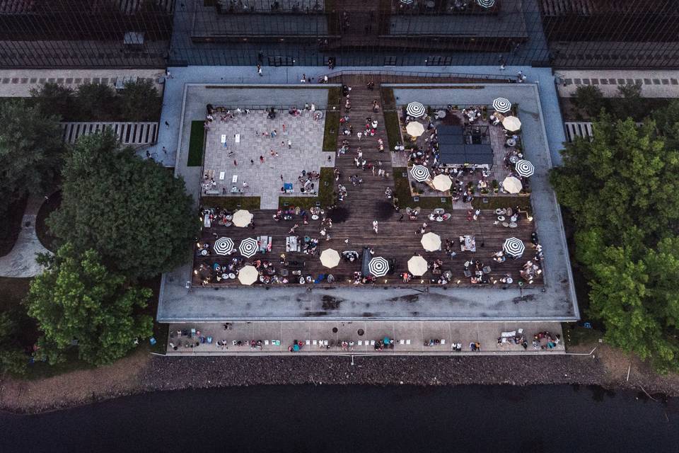Aerial image of roof deck