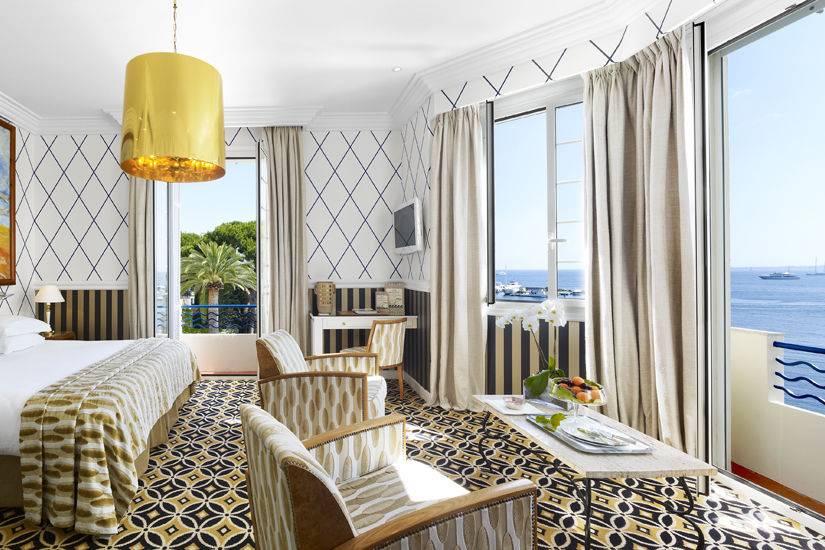 Art Deco Hotel room facing the Mediterranean Sea, decor by Hermès,