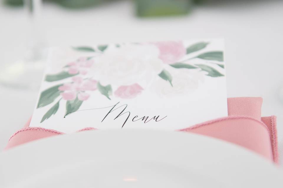 In-House printed menu card