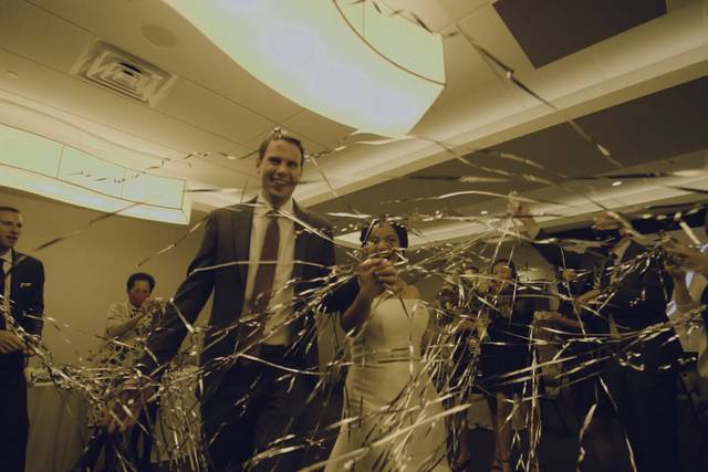 Sasha and Dylan's wedding exit