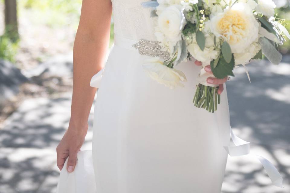 Wedding updo with accessory