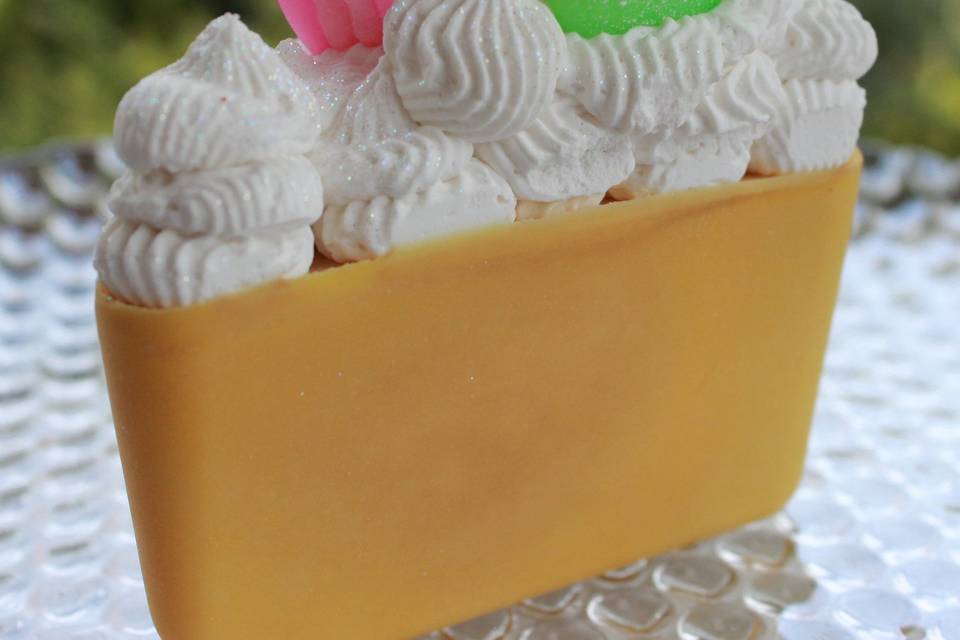 Macaroon cake soap slice