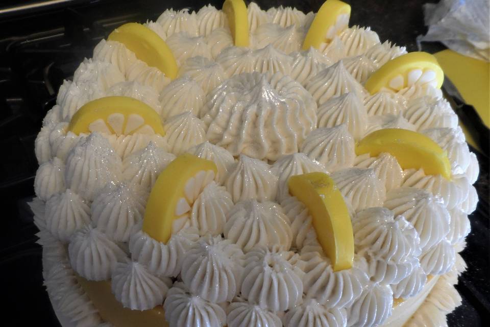 Lemon meringue soap cake