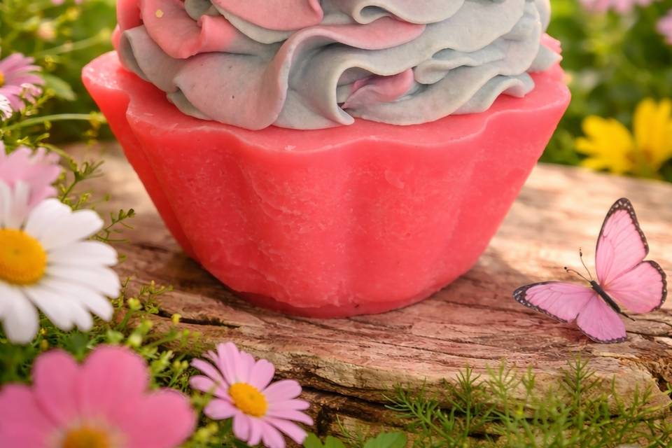 Butterfly Kisses soap cupcake