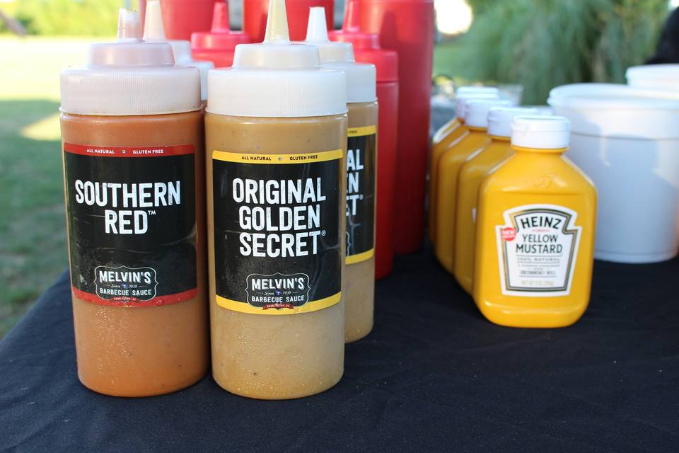 Assortment of sauces and condiments