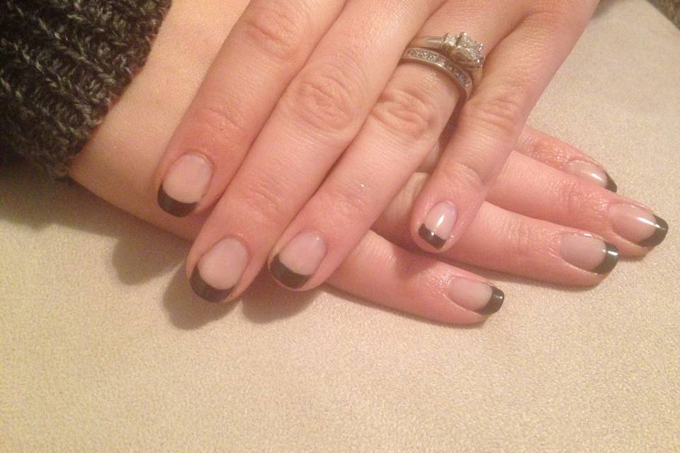 Couture French tip on natural Nails by SalonDiAmore