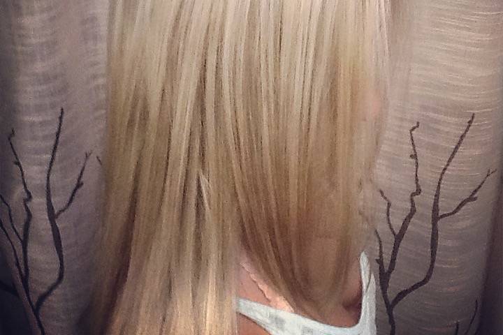 Creative Blonde Color, haircut, and style by SalonDiAmore