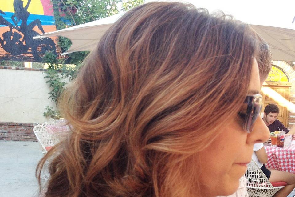 Natural Ombre with grey coverage.
Haircut, Color, and style by SalonDiAmore