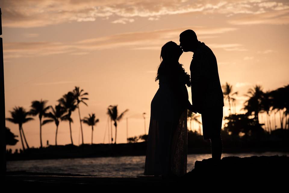 Sunset silhouette at Waikiki