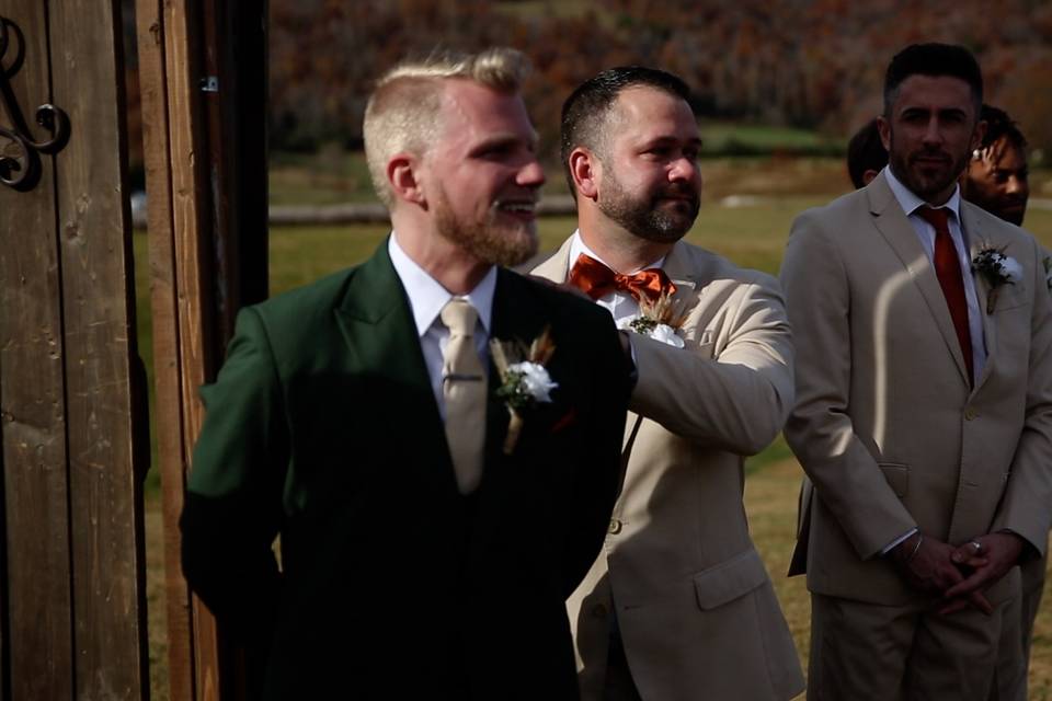 Groom first look