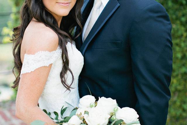 Groom kisses bride