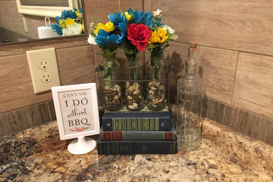 Flowers in women's dressing room