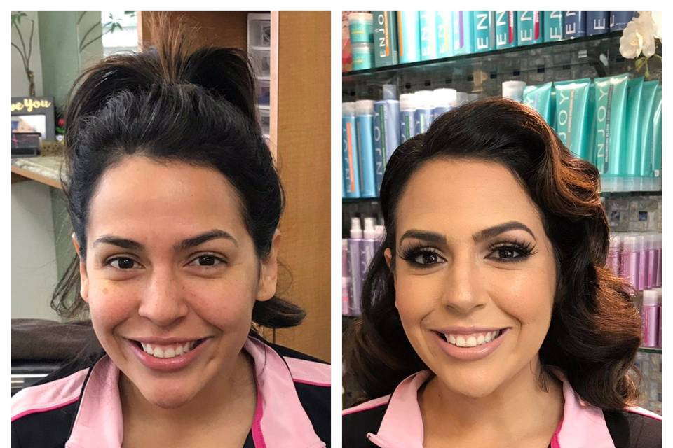 Bride before and after