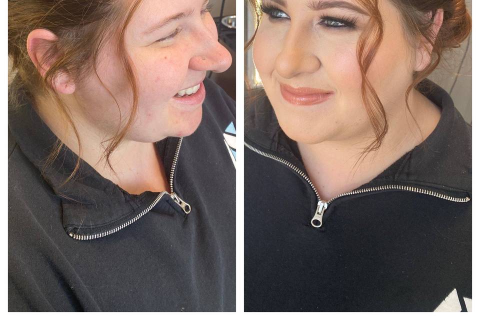 Bride before and after