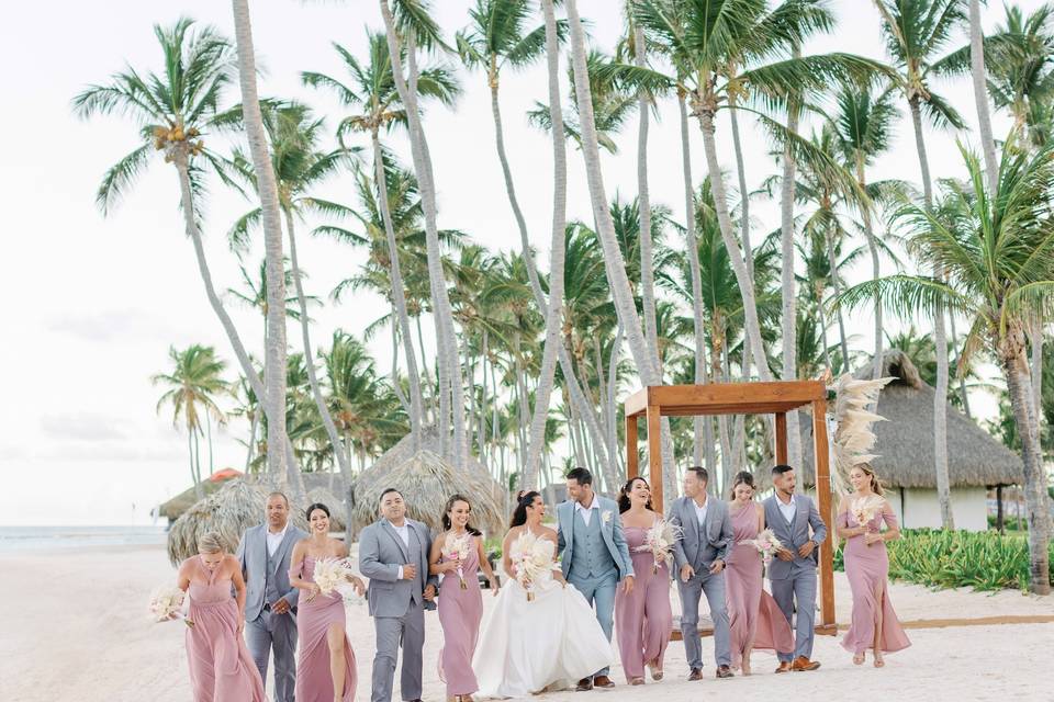 Bridesmaids and groomsmen