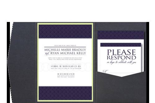 A simple, modern wedding invitation that helps define the tone for the evening.  www.kellyreif.com