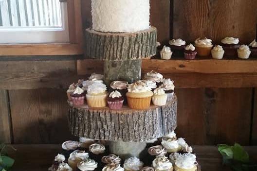 Cake and cupcake display