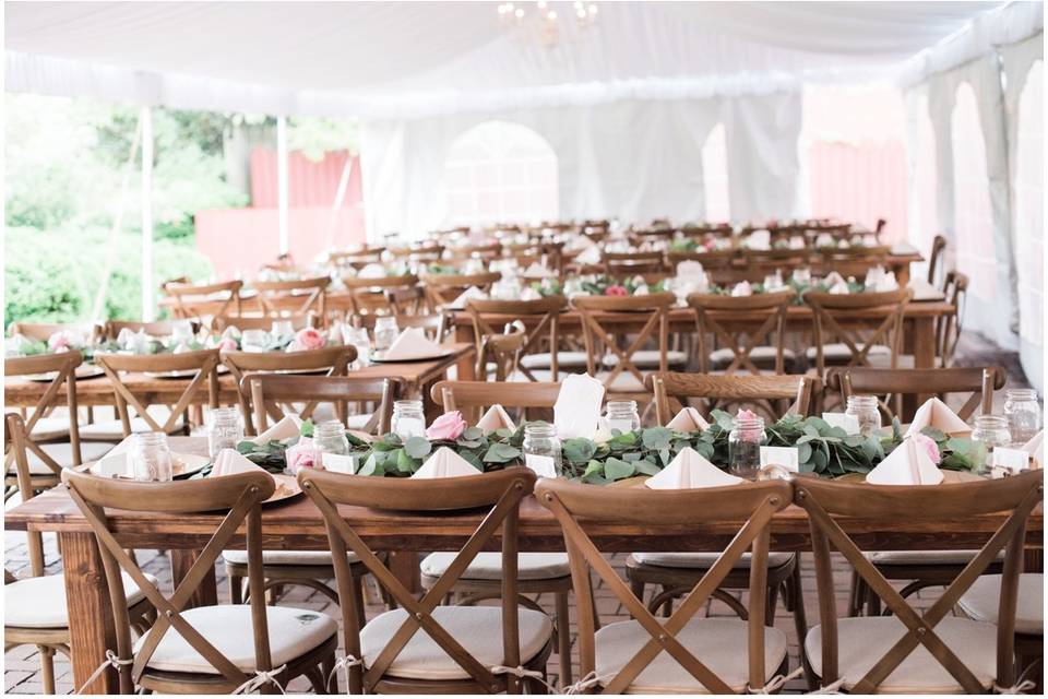 Outdoor wedding held at the Paca Garden | Photo: Brittney Livingston Florals & Design: MelRose Events and Design