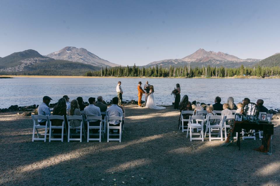 Small ceremony at Sparks Lake.
