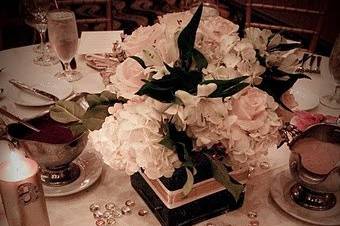 Table setup with centerpiece