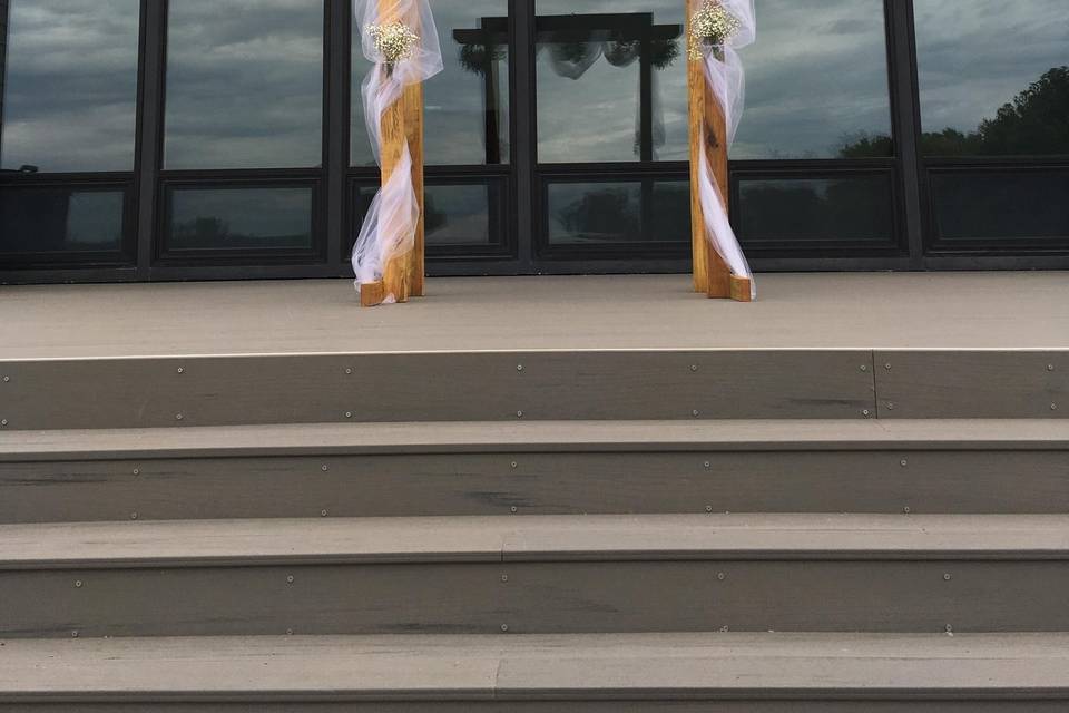 Wedding arbor on the deck