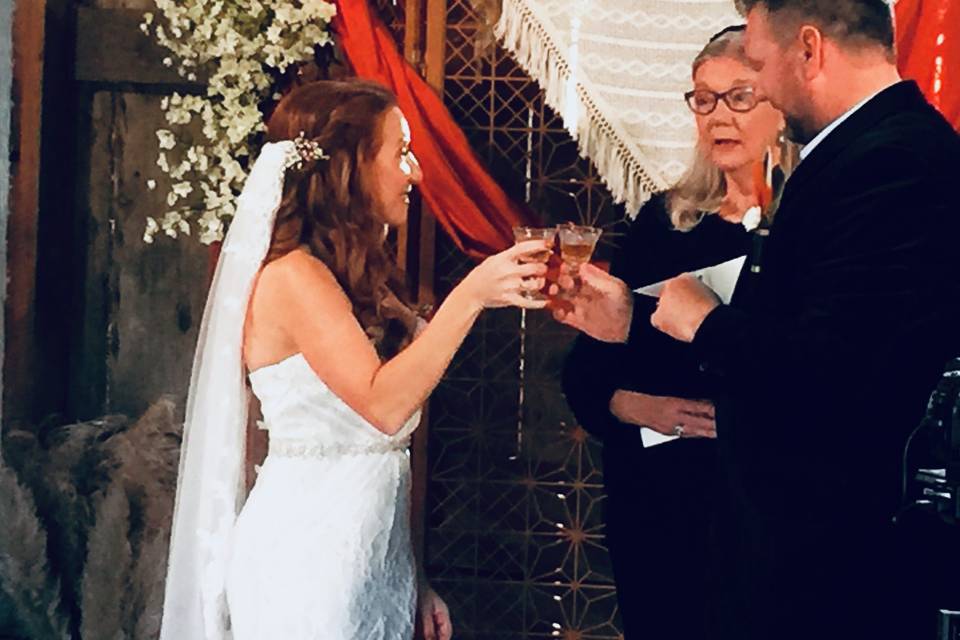 Wedding at a Buddhist temple