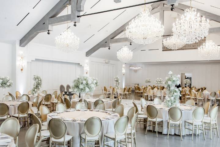 Reception decor - babys breath