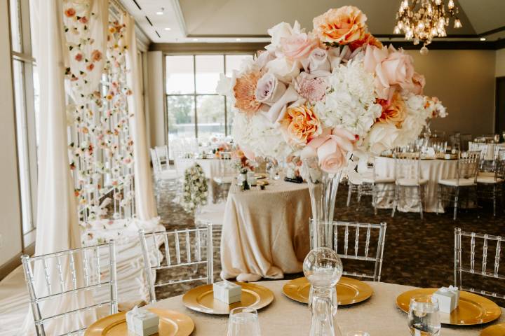 Hanging floral backdrop