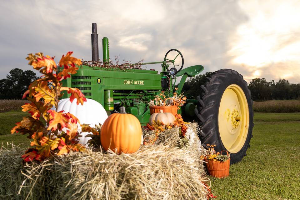 Tractor in the fall