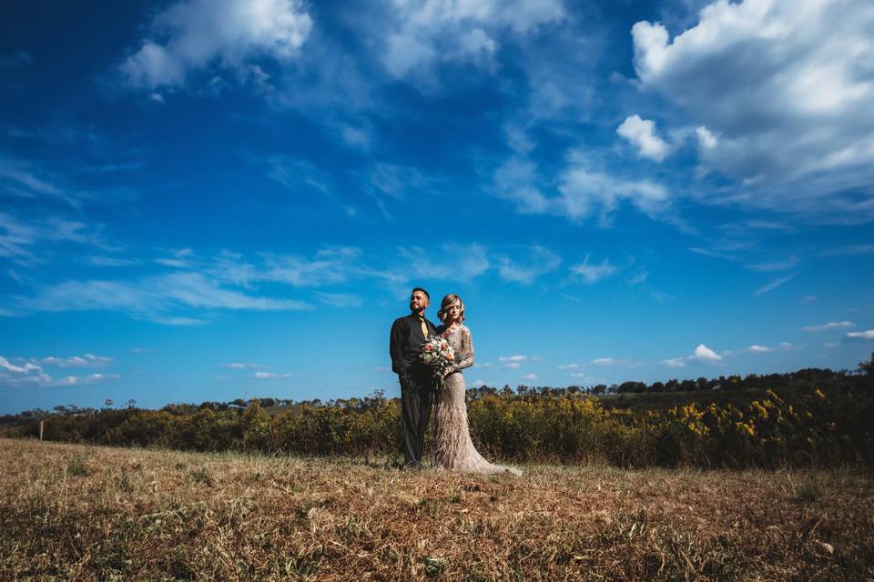 Blue sky wedding