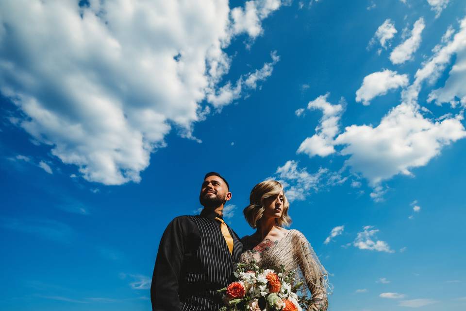 Blue sky wedding