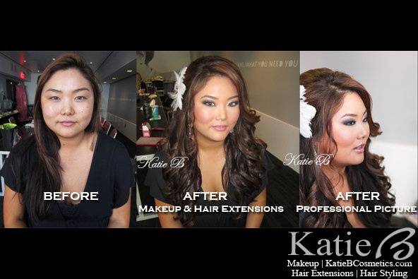 KBC Mineral Makeup & 2 Sets of Hair Extensions by Katie B on Bride Stephanie!