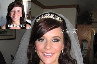 Meet Edith!!! She's one of the sweetest gals around! Bridal makeup and hair by Katie B using all Katie B Cosmetics. Edith wanted a transformation. Would you say it was delivered? :D Just look at how stunning she looks. Beautiful!!! To book me, please email me at info@katiebcosmetics.com. xoxo