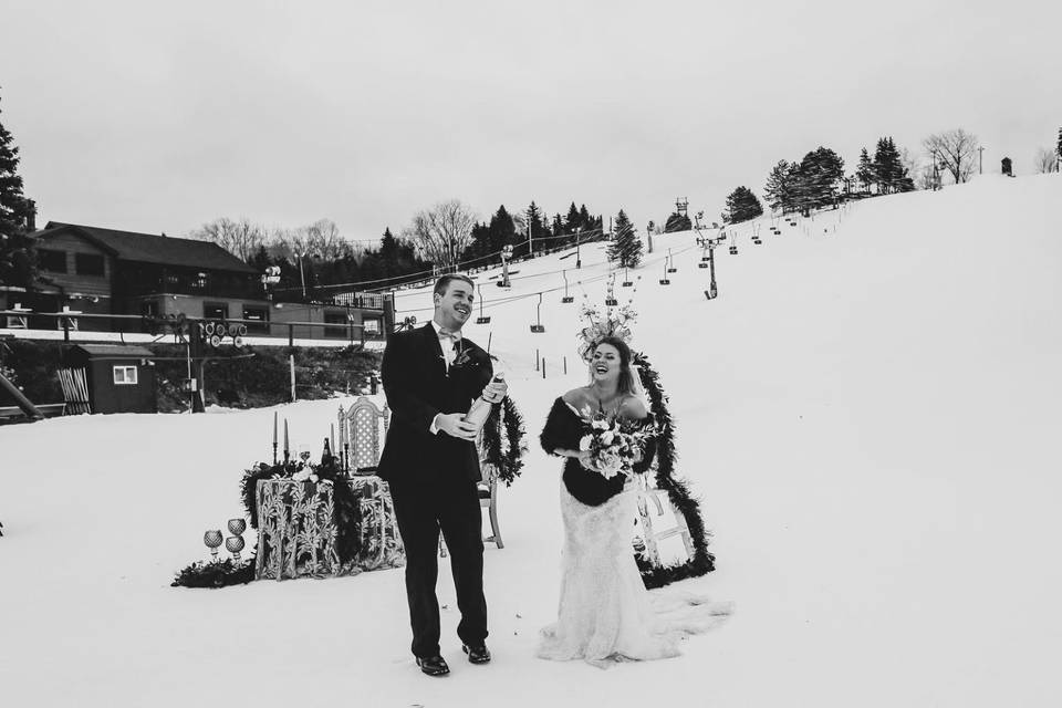 Glitzy Glam WI Winter Wedding