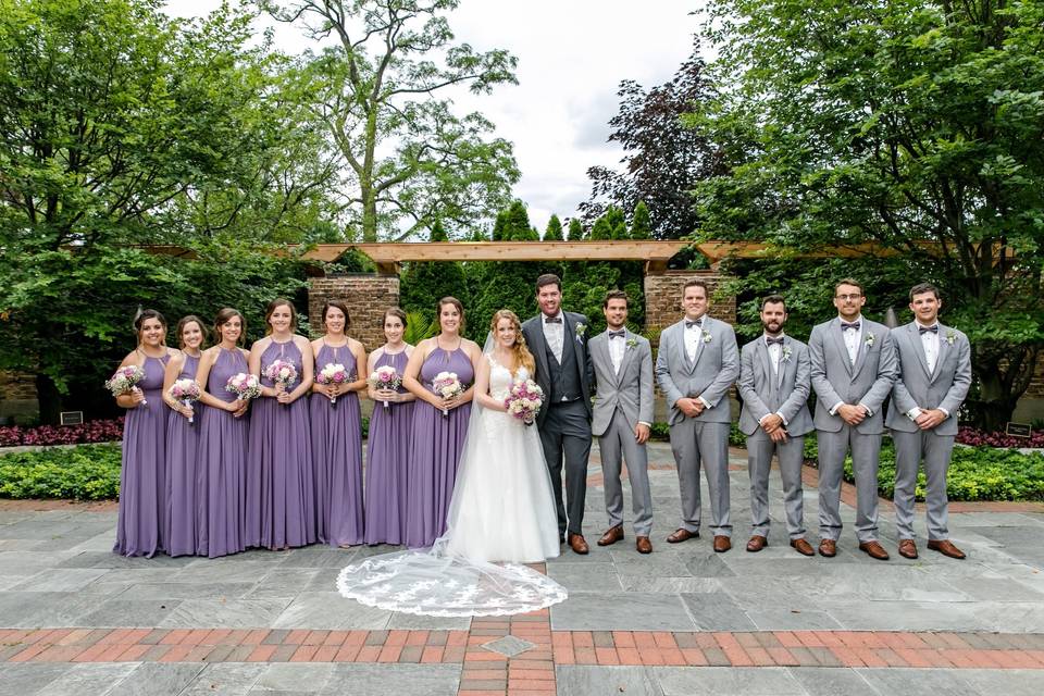 Bridal Party in the Garden