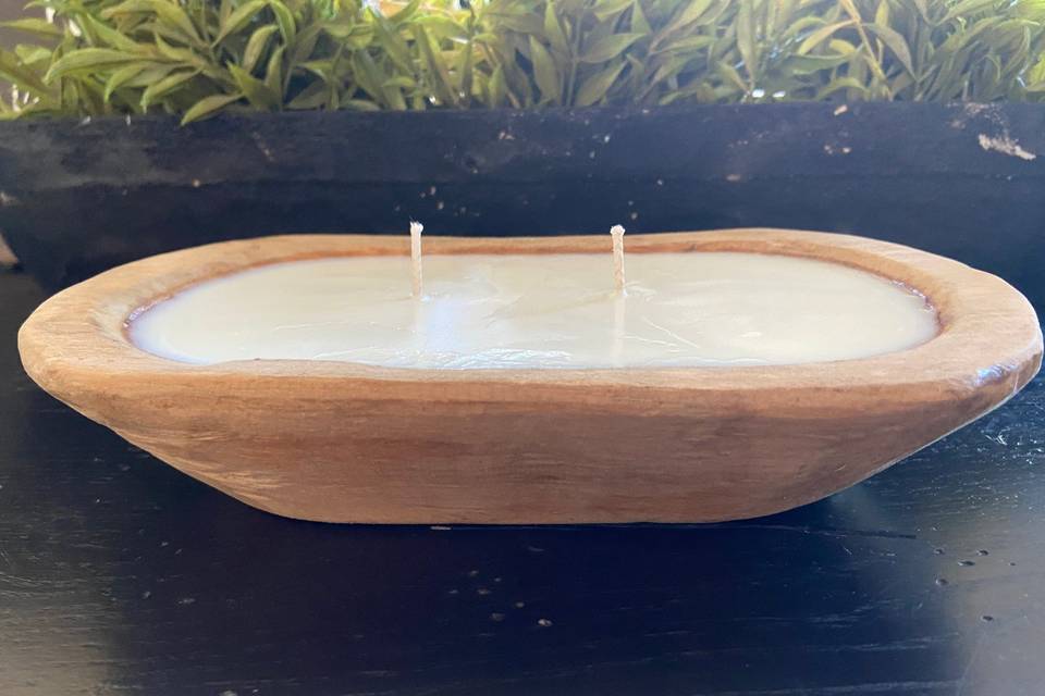 Natural finish wood bowl