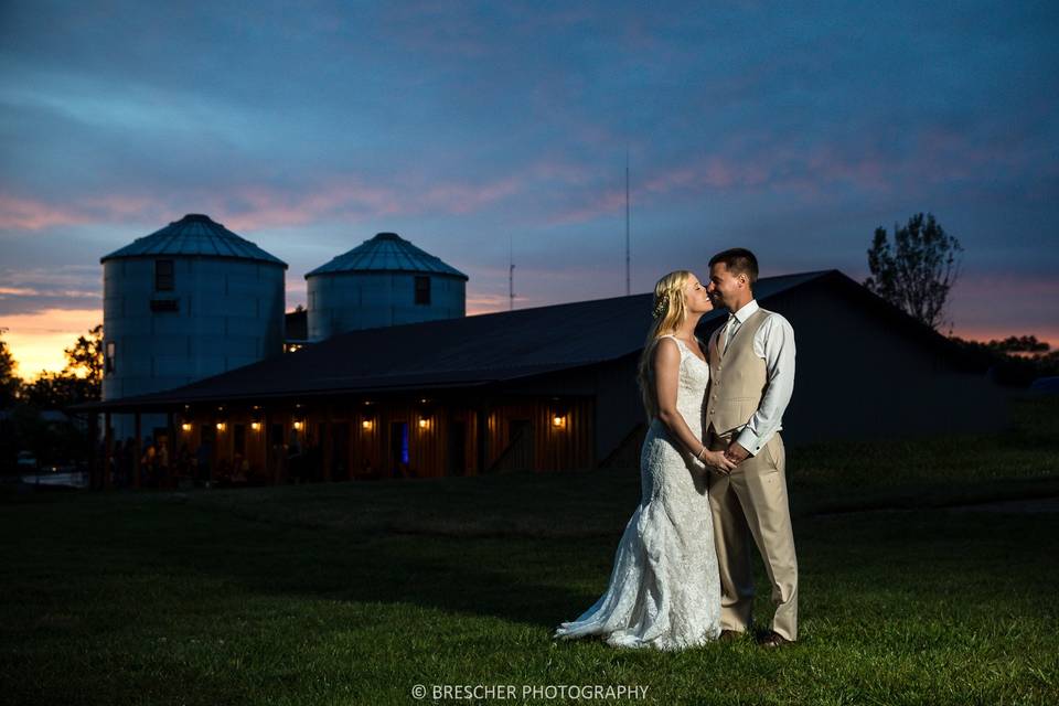 The bride and groom