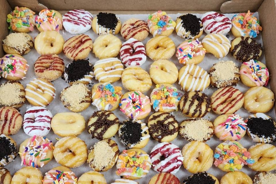 Assorted gourmet mini doughnuts