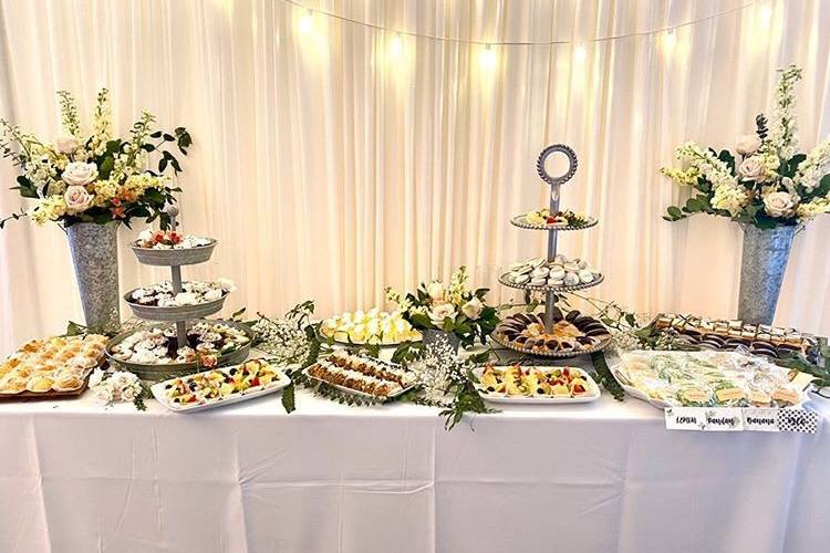 Desserts table with flowers