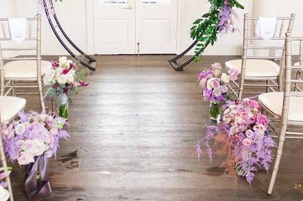 Flower backdrop arch