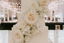 Naked cake with gold leaf