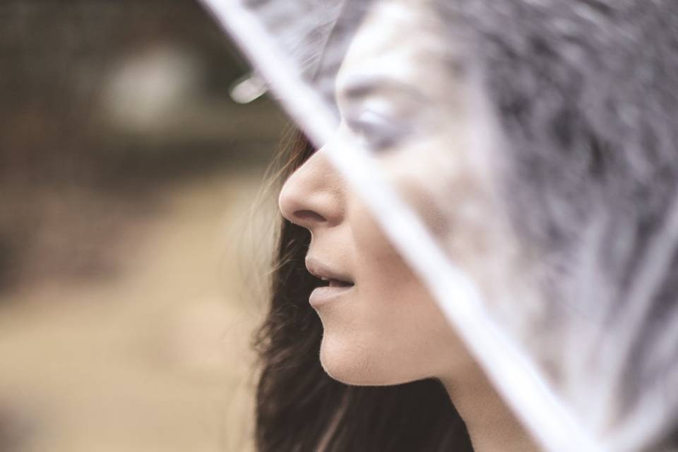 Rebel bride in garden