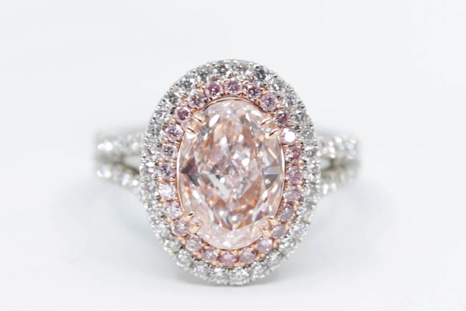 Pink Oval Engagement Ring