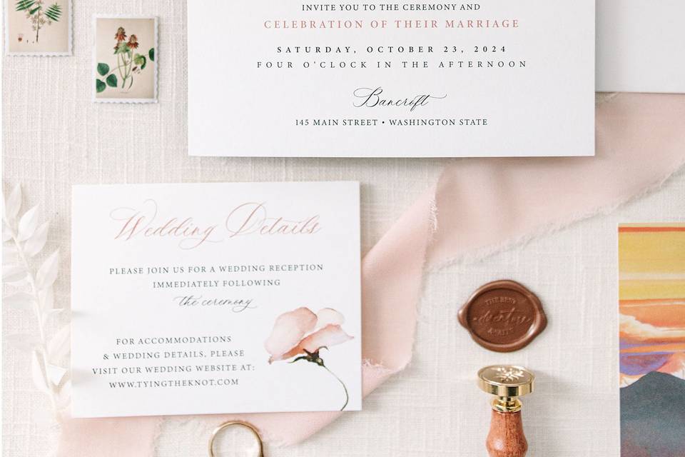 Romantic Mountain Invitation