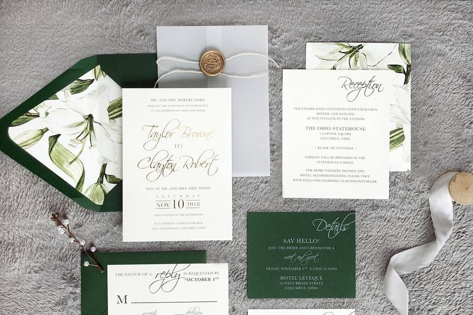 Green Floral Wedding Suite